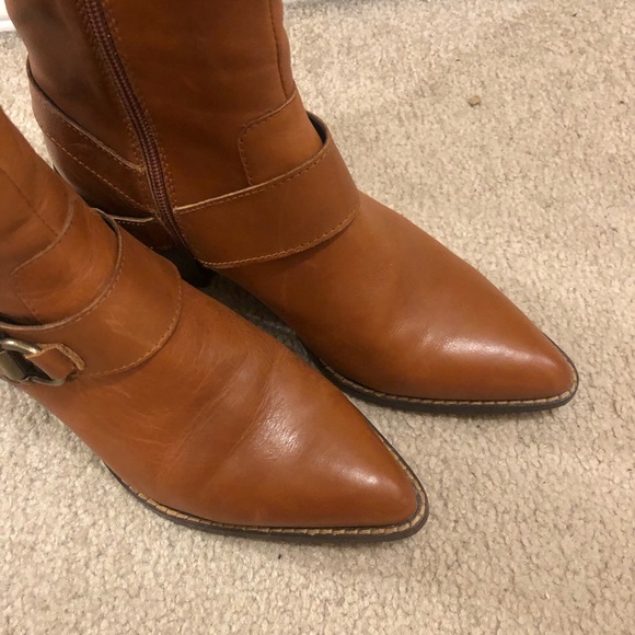 Lord & Taylor Design Lab Cognac/Bronze Adelienne Knee Boots with box - Picture 3 of 6